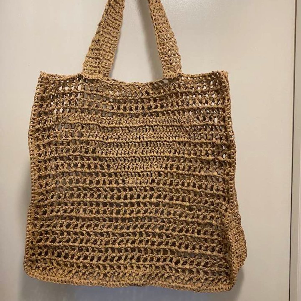 HANDMADE RAFFIA BAG NWT